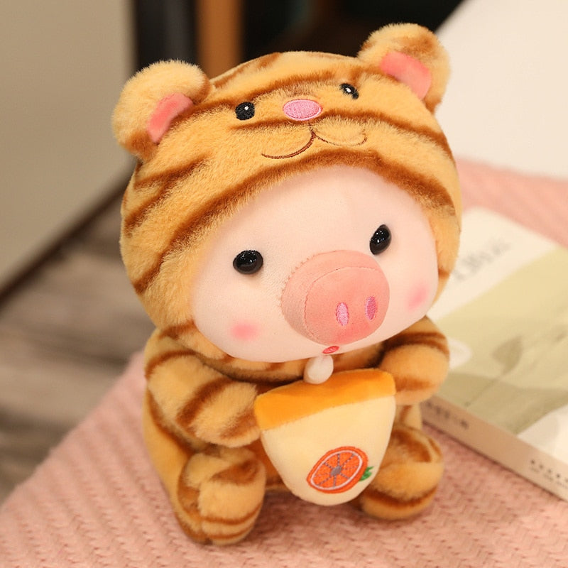 Pink Pig Bubble Boba Tea Plush Toy