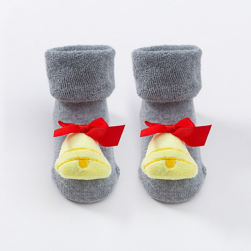 Infant Baby Socks and Wrist Rattle Set