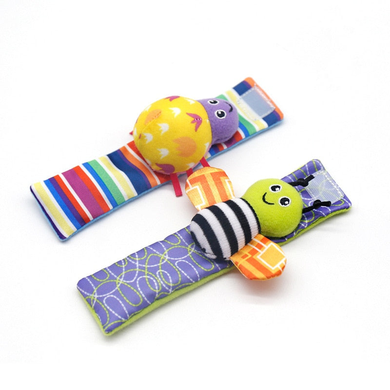 Infant Baby Socks and Wrist Rattle Set