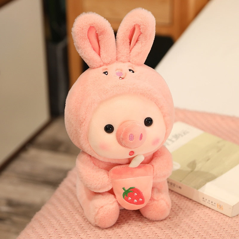 Pink Pig Bubble Boba Tea Plush Toy