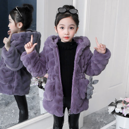 Fashionista Faux Fur Girl's Coat Sizes 4-12