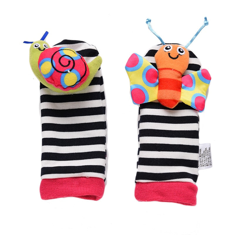 Infant Baby Socks and Wrist Rattle Set