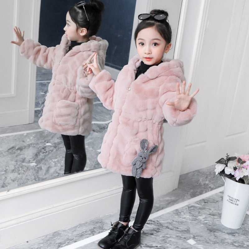 Fashionista Faux Fur Girl's Coat Sizes 4-12