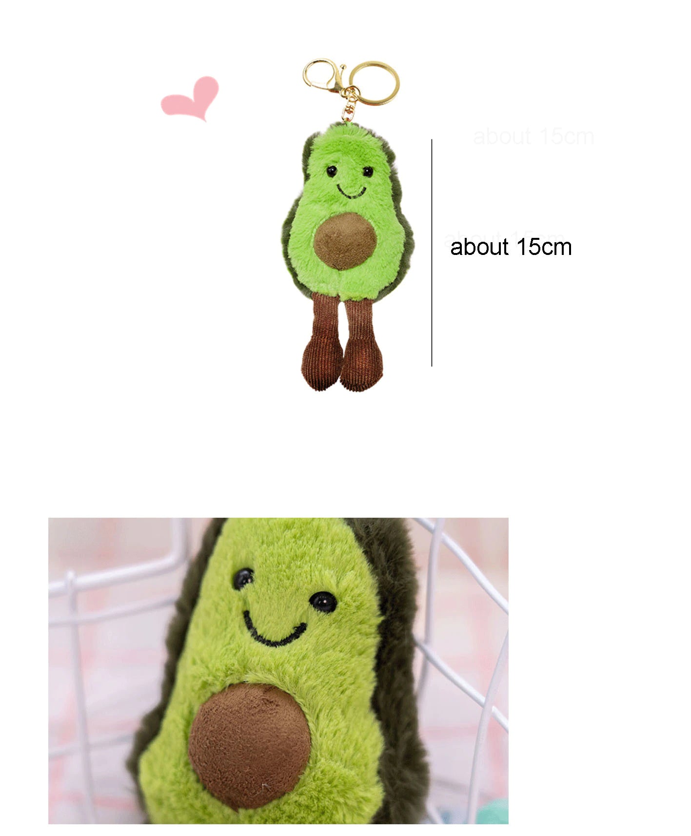 Fruit Plush Keychain- Cartoon Avocado Pineapple Cherry